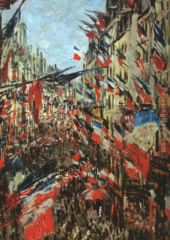 Rue Montargueil with Flags painting - Claude Monet Rue Montargueil with Flags art painting